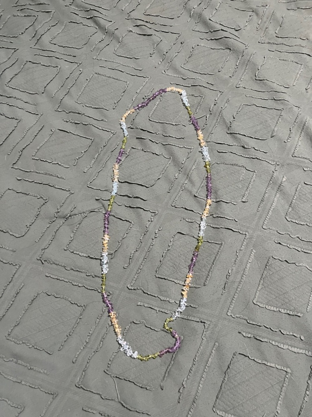 Multicolor Beaded Women's Necklace - Purple, Gold, Green, Silver